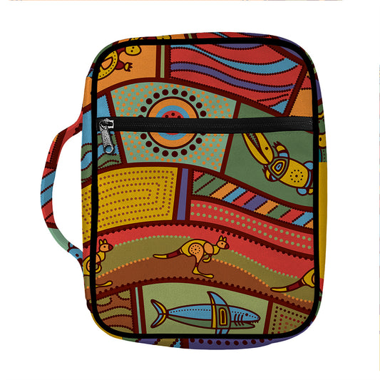 Australian Ethnic Pattern Print Front Pocket Bible Bag