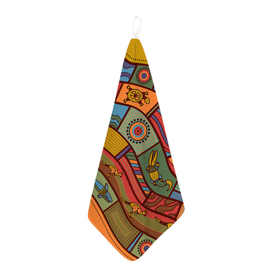 Australian Ethnic Pattern Print Hand Towel