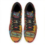 Australian Ethnic Pattern Print High Top Leather Sneakers