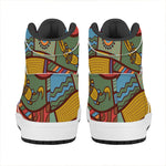 Australian Ethnic Pattern Print High Top Leather Sneakers