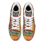 Australian Ethnic Pattern Print High Top Leather Sneakers