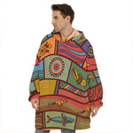 Australian Ethnic Pattern Print Hoodie Blanket