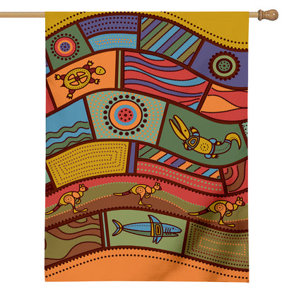 Australian Ethnic Pattern Print House Flag