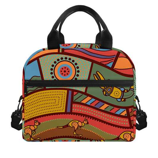 Australian Ethnic Pattern Print Insulated Lunch Bag