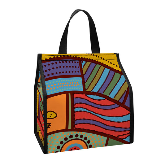 Australian Ethnic Pattern Print Insulated Lunch Tote