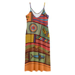 Australian Ethnic Pattern Print Jersey Midi Cami Dress