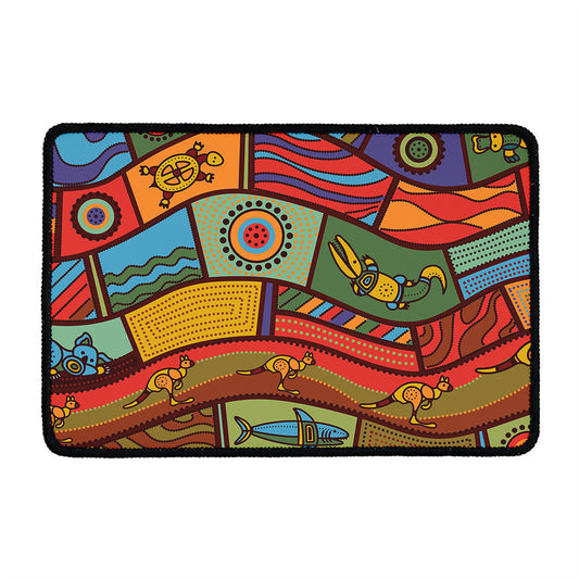 Australian Ethnic Pattern Print Kitchen Mat