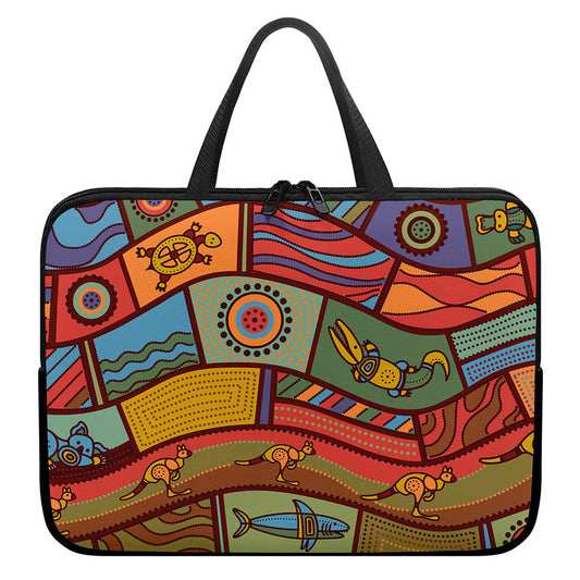 Australian Ethnic Pattern Print Laptop Sleeve With Handle
