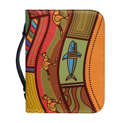 Australian Ethnic Pattern Print Leather Bible Cover