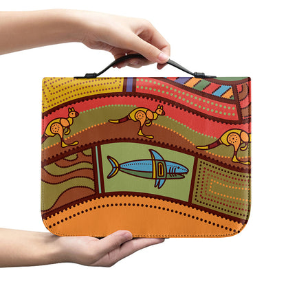 Australian Ethnic Pattern Print Leather Bible Cover