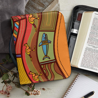 Australian Ethnic Pattern Print Leather Bible Cover