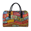 Australian Ethnic Pattern Print Leather Duffel Bag