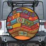 Australian Ethnic Pattern Print Leather Spare Tire Cover