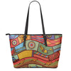 Australian Ethnic Pattern Print Leather Tote Bag