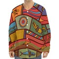 Australian Ethnic Pattern Print Long Sleeve Baseball Jersey