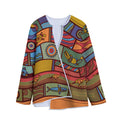Australian Ethnic Pattern Print Long Sleeve Short Coat