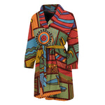 Australian Ethnic Pattern Print Men's Bathrobe