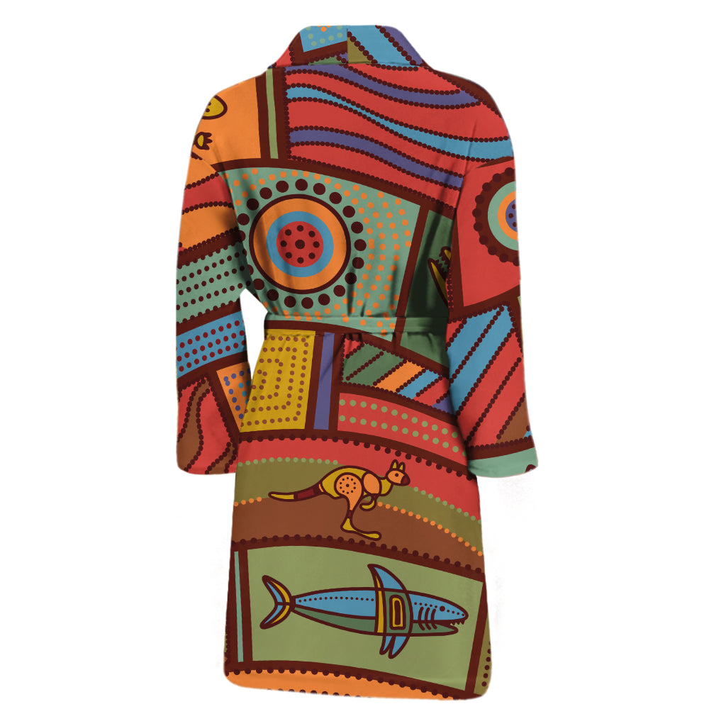 Australian Ethnic Pattern Print Men's Bathrobe