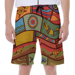 Australian Ethnic Pattern Print Men's Beach Shorts
