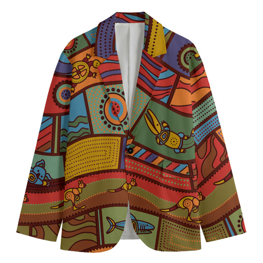 Australian Ethnic Pattern Print Men's Blazer