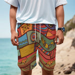 Australian Ethnic Pattern Print Men's Cargo Shorts