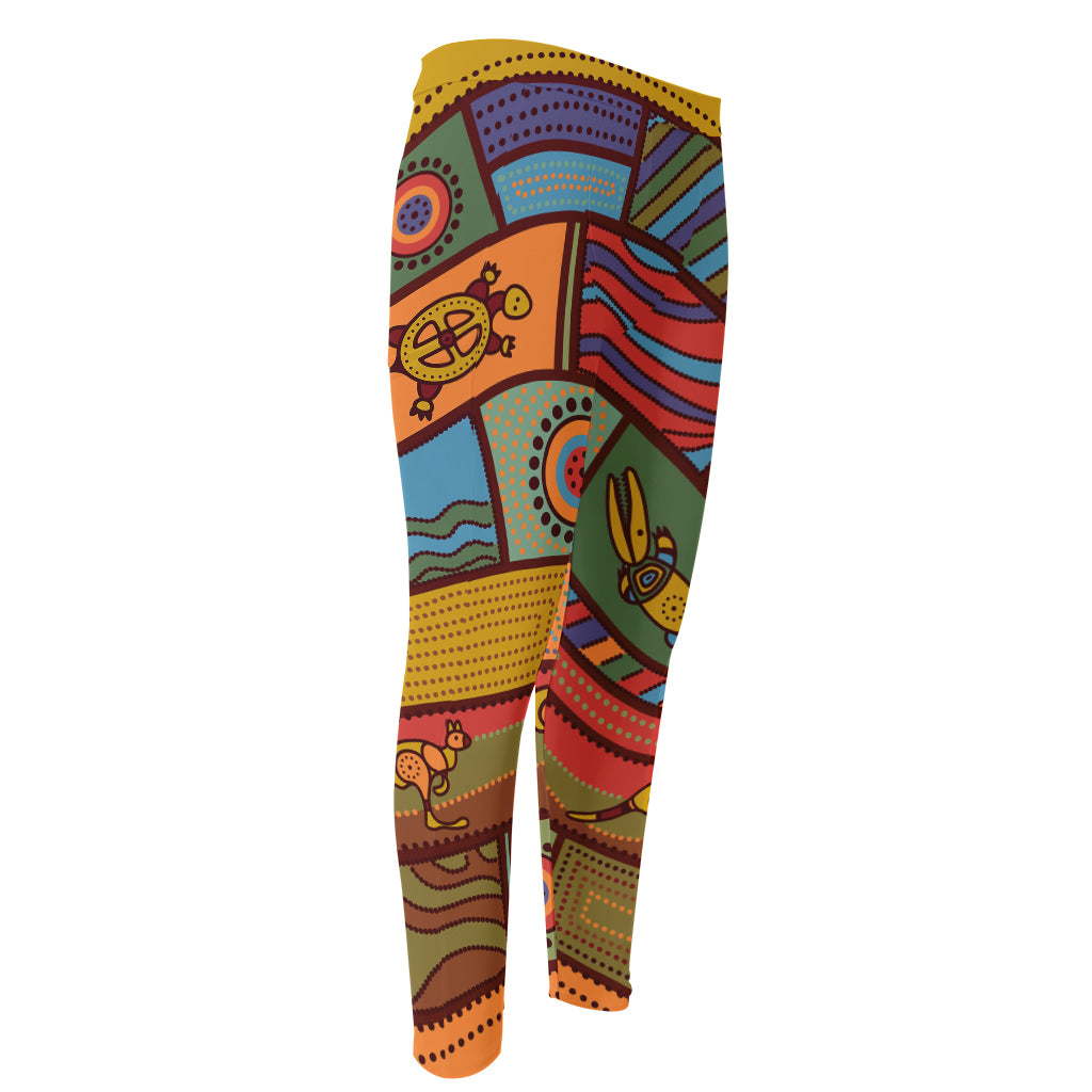 Australian Ethnic Pattern Print Men's Compression Pants