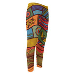 Australian Ethnic Pattern Print Men's Compression Pants