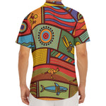 Australian Ethnic Pattern Print Men's Deep V-Neck Shirt