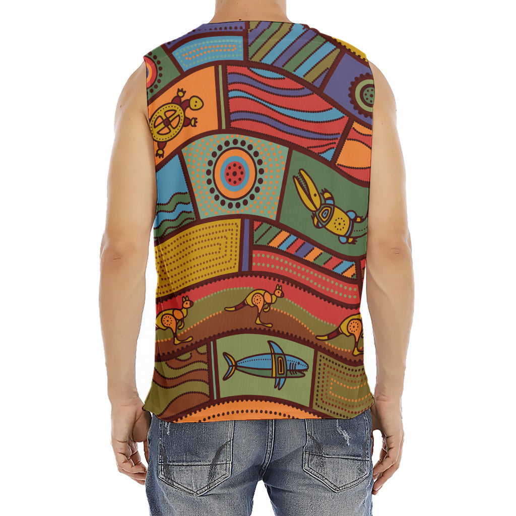 Australian Ethnic Pattern Print Men's Fitness Tank Top