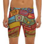 Australian Ethnic Pattern Print Men's Long Boxer Briefs