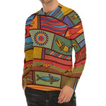 Australian Ethnic Pattern Print Men's Long Sleeve Rash Guard