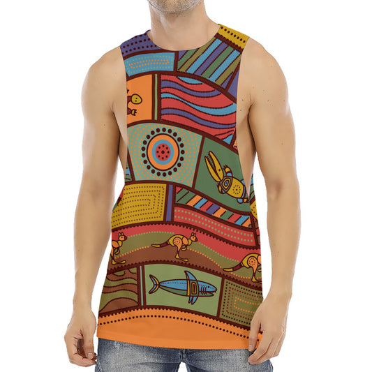 Australian Ethnic Pattern Print Men's Muscle Tank Top