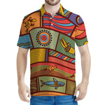 Australian Ethnic Pattern Print Men's Polo Shirt
