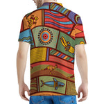 Australian Ethnic Pattern Print Men's Polo Shirt
