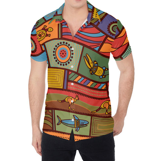 Australian Ethnic Pattern Print Men's Shirt