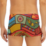 Australian Ethnic Pattern Print Men's Short Boxer Briefs