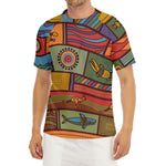 Australian Ethnic Pattern Print Men's Short Sleeve Rash Guard