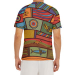 Australian Ethnic Pattern Print Men's Short Sleeve Rash Guard