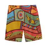 Australian Ethnic Pattern Print Men's Sports Shorts