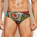 Australian Ethnic Pattern Print Men's Swim Briefs