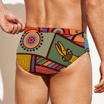 Australian Ethnic Pattern Print Men's Swim Briefs