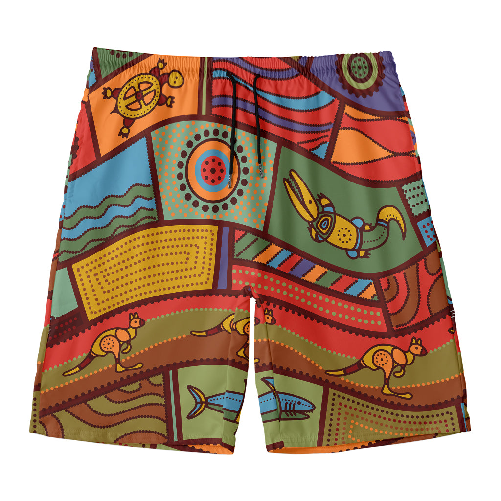 Australian Ethnic Pattern Print Men's Swim Trunks