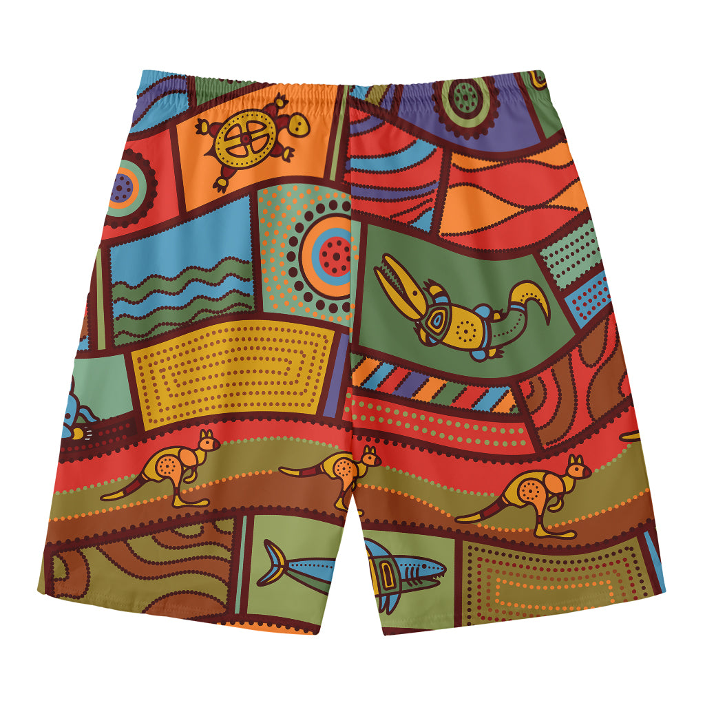 Australian Ethnic Pattern Print Men's Swim Trunks