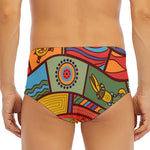 Australian Ethnic Pattern Print Men's Triangle Swim Briefs