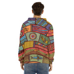 Australian Ethnic Pattern Print Men's Velvet Pullover Hoodie