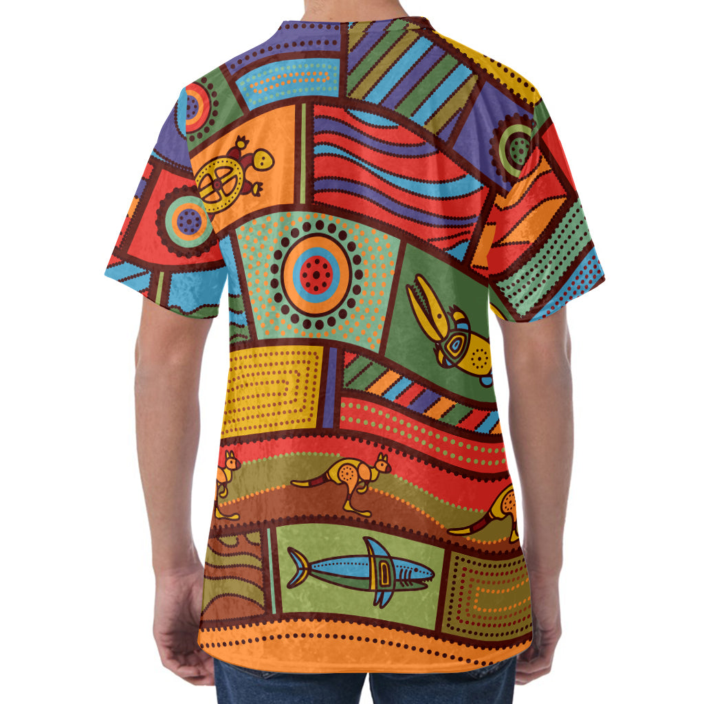 Australian Ethnic Pattern Print Men's Velvet T-Shirt