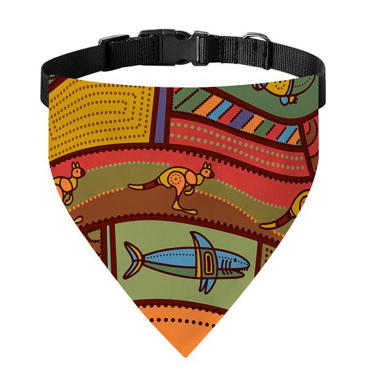 Australian Ethnic Pattern Print Over The Collar Dog Bandana