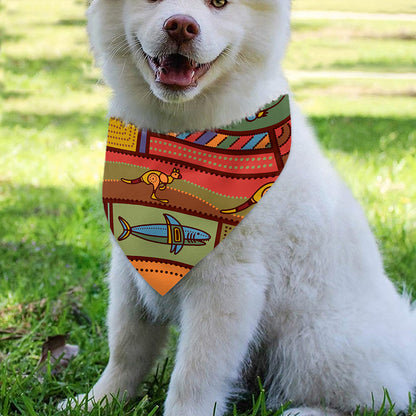 Australian Ethnic Pattern Print Over The Collar Dog Bandana