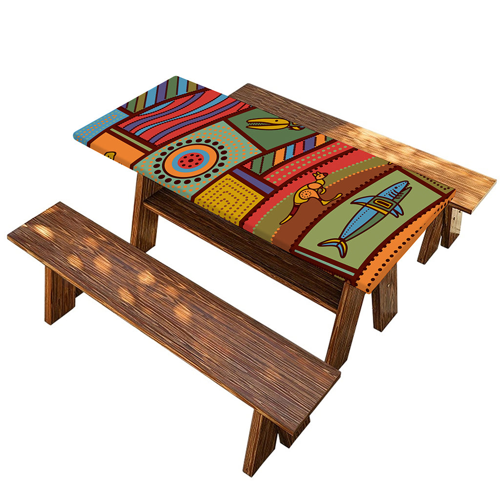Australian Ethnic Pattern Print Picnic Table Cover