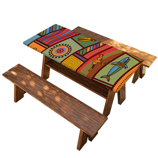 Australian Ethnic Pattern Print Picnic Table Cover